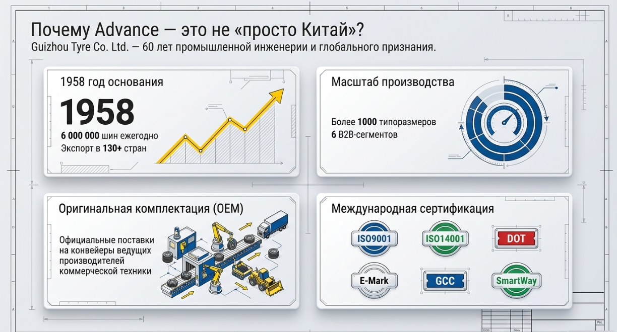 Модельный ряд грузовых шин Advance: обзор ключевых серий
